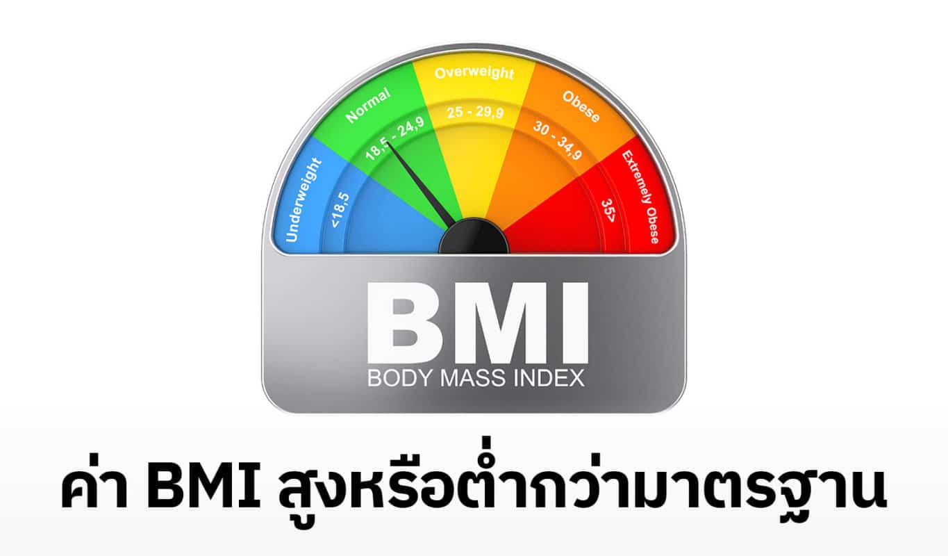 ค่า BMI สูงหรือต่ำกว่ามาตรฐาน ค่า BMI สูงหรือต่ำกว่ามาตรฐาน
